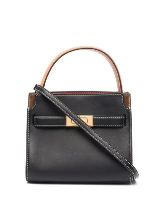 Tory Burch Grained leather bag with suede panels