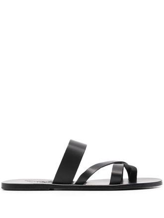 Ancient Greek Sandals Jason cross-strap leather sandals - men - Leather/Leather/Leather/Rubber - 45 - Black