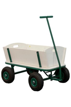 ambia GARDEN Bollerwagen, Braun, Gr&uuml;n, Holz, Metall, 95x97x61 cm, CE, Freizeit & Co, Gartenspielzeug, Bollerwagen