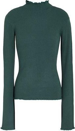 8 by YOOX VISCOSE RIB BELL SLEEVE LETTUCE TRIM KNIT TOP
