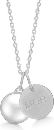 Frk. Lisberg Accessoires, Dames, Grijs, M, Moederschap Silhouet Hanger Ketting Parel Zilver