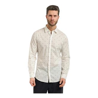 A|X Armani Exchange Slim Fit Stretch Katoenen Overhemd - Heren - Casual Overhemden - Wit - XL - Katoen - Overhemden