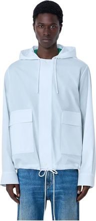 Lacoste Runway Hooded Poplin Jacket - Heren - Zomerjassen - Wit - S/M - Katoen - Jassen