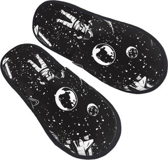 Generic Women Men House Slippers Space And Astronaut Slippers Comfy Winter Home Shoes, For Hotel, Travel, Indoor Outdoor, L