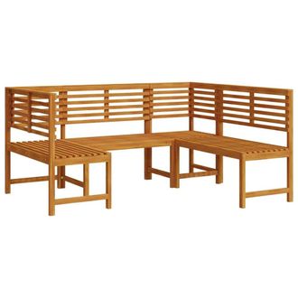 Berkfield Home 3-Piece Garden Bench Set - Solid Acacia Wood in Brown