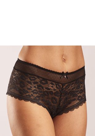 Vivance Panty VIVANCE, Damen, Gr. 48/50, schwarz, Microtouch, Obermaterial: 88% Polyamid, 12% Elasthan, figurbetont, Unterhosen Panty, aus Spitze in Leo-Optik