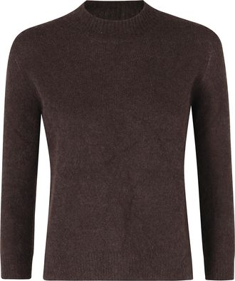 Roberto Collina Brown Three-Quarter Sleeve Cashmere-Blend Turtleneck