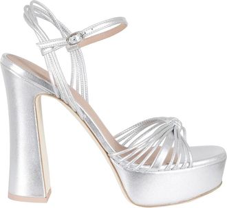 Malone Souliers Lucille 125 - Dames - Sandalen met hakken - Grijs - 39 EU - Leer - Schoenen