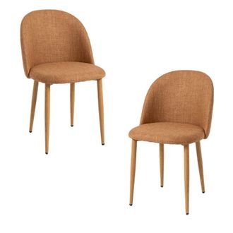 Regalos Miguel Packs Sillas Comedor - Pack 2 Sillas Vint Tela - Marr&oacute;n Arena