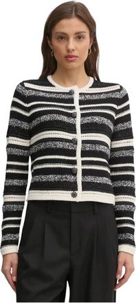 Oui Gebreide Cardigan - Dames - Vesten - Veelkleurig - L - Katoen - Truien & Vesten