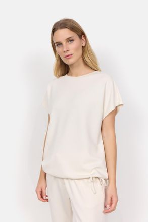 Soyaconcept Kurzarmshirt SOYACONCEPT SC-BANU 169, Damen, Gr. XXL, beige (1620 cream), Jersey, Obermaterial: 48% Modal, 48% Polyester, 4% Elasthan, unifarben, regu