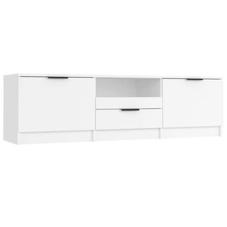Berkfield Home TV Cabinet White 140x35x40 cm Engineered Wood | Size: 140 x 35 x 40 cm
