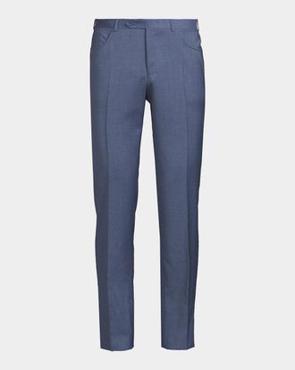Canali Classic Solid Dress Trousers