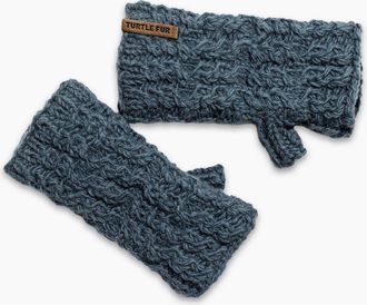 Turtle Fur Mika Wool Fingerless Mittens in Denim at Nordstrom