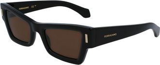Ferragamo Black Acetate Womens Sunglasses