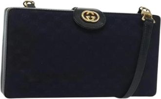 Gucci Pre-owned Cross Body Bags, female, Blue, Size: ONE SIZE Pre-owned Canvas gucci-bags