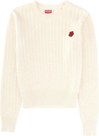 Kenzo Boke Flower Cable Crest Jumper - Dames - Truien - Beige - Maat: S
