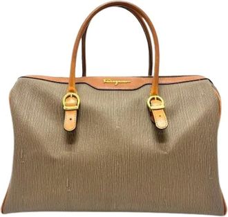 Ferragamo Pre-owned Handbags, female, Brown, Size: ONE SIZE Pre-owned Plastic Handbag