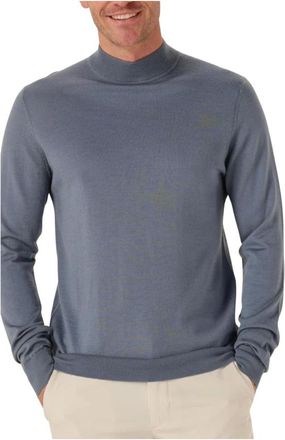 Profuomo Truien & Vesten, Heren, Blauw, S, Wol, Pullover Mock Neck Merino