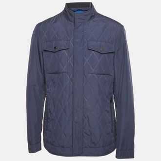 HUGO BOSS Boss By Hugo Boss Blue Synthetic Quilted Jacket