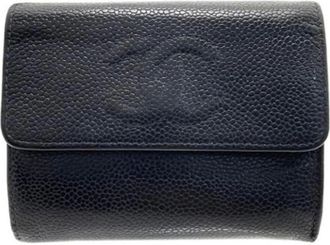 Chanel Pre-owned Wallets, female, Black, Size: ONE SIZE Pre-owned Leather Wallet