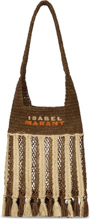 Isabel Marant Rectangular Raffia Bag with Decorative Tassels