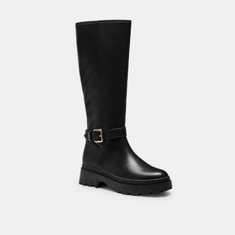 Coach Lucy Lug Sole Boot With Signature Canvas