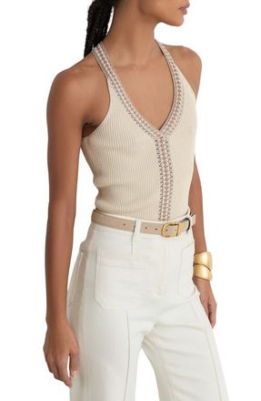 Reiss Nora Rib Tank in Neutral at Nordstrom, Size X-Large