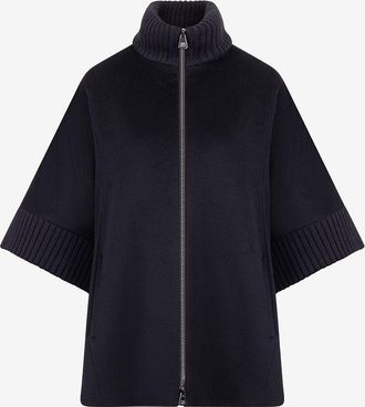 Cinzia Rocca Kurzmantel im Kugelschnitt aus Wollstoff und Strick