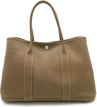 Herm&egrave;s Etoupe Gray Gray Grayish Negonda Leather Handbag Tote Bag (Pre-Owned)