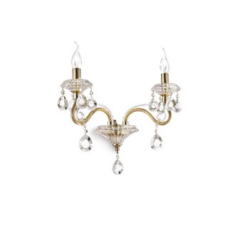 Netlighting Negresco 2 Light Indoor Candle Wall Light Gold E14