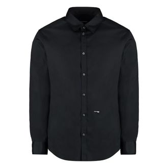 Dsquared2 Casual Shirts, male, Black, Size: XS Dan Cotton Shirt