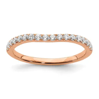 Diamond2Deal 14k Rose Gold Lab Grown Diamond Wedding Band Ring 0.33Ct Clarity- VS Color- G-H