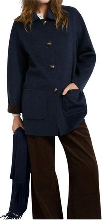 Pepe Jeans London Single-Breasted Coat - Dames - Mantels - Blauw - Maat: S Wol