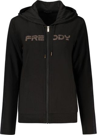 Freddy Zwarte Katoenen Dames Hoodie