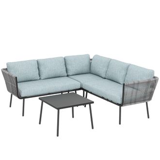 OUTSUNNY Conjunto de jard&iacute;n 191x191x65 cm azul claro
