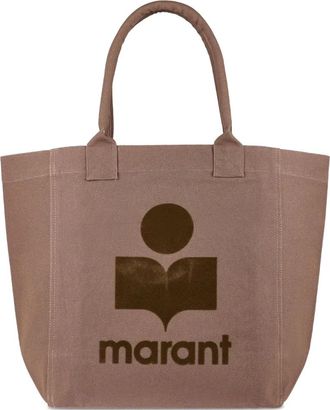 Isabel Marant Borsa tote Yenky con logo - Marrone