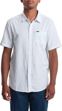 Volcom Bankstone II Short Sleeve Button-Up Shirt in Light Blue at Nordstrom, Size X-Large