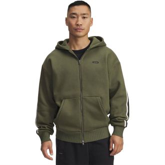 Under Armour Mens Icon Heavy Rib Fz in Green - Size X-Large