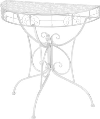 vidaXL Vidaxl - Mesa Auxiliar Vintage Metal Semicircular 72x36x74 Cm Plateada