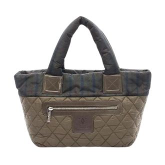 Chanel Pre-owned Tote Bags, female, Green, Size: ONE SIZE Pre-owned Nylon Tote