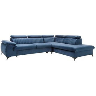 Vente-Unique Pascal Morabito - Divano letto grande in Velluto Blu notte - Angolo a destra - samara di