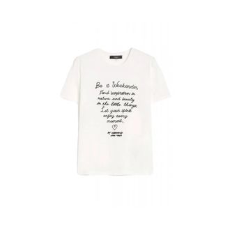 Max Mara Cotton Print T-Shirt Ara - Heren - T-shirts - Wit - S - Katoen - Tops