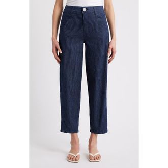 Wit & Wisdom Stripe Skyrise Ankle Barrel Jeans in Indigo at Nordstrom, Size 14P