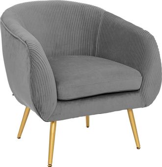 Atmosphera Atmosphera - Sill&oacute;n Gris solaro En Terciopelo Plisado Cr&eacute;ateur DInt&eacute;rieur