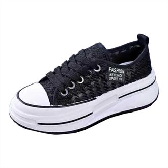 Generic Womens Fashion Platform Sneakers Breathable Mesh Casual Walking Shoes Lightweight Comfortable Lace Up Design Ladies Trainers Size 7 Running Women for 