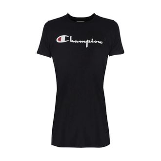 Champion Mujer, Camisetas, Negro, Talla: S