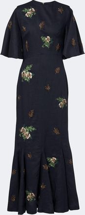Agua Bendita Ave Anhelo floral linen maxi dress