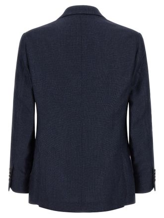 Brunello Cucinelli Mens Blue Silk Two-Piece Suit