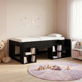 vidaXL Vidaxl Struttura Per Letto Per Bambini Con Ripostiglio Rovere Nero